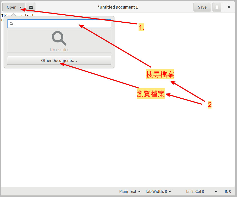 Text editor open file